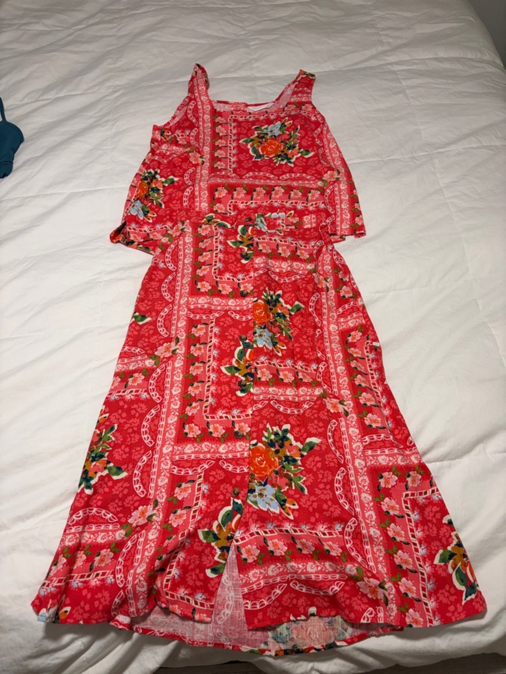 Lauren Conrad Red Floral Maxi Dress